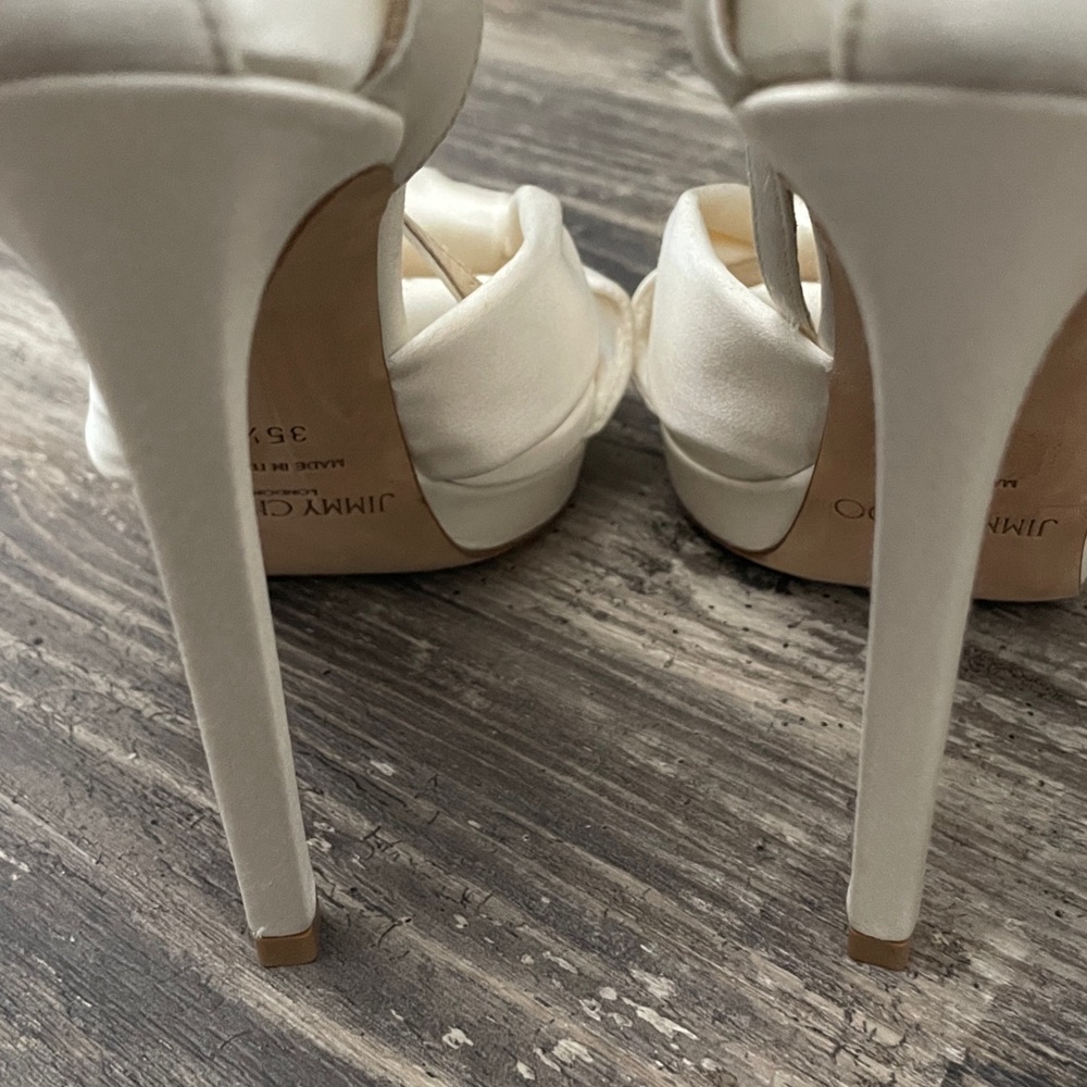 Jimmy Choo Cream Strappy Heels for Weddings - Picture 8 of 11